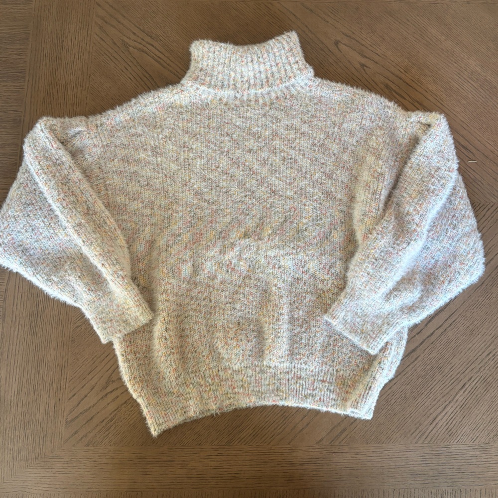 Lulus Get Creative Cream Multi Oversized Turtleneck Sweater - Picture 5 of 9
